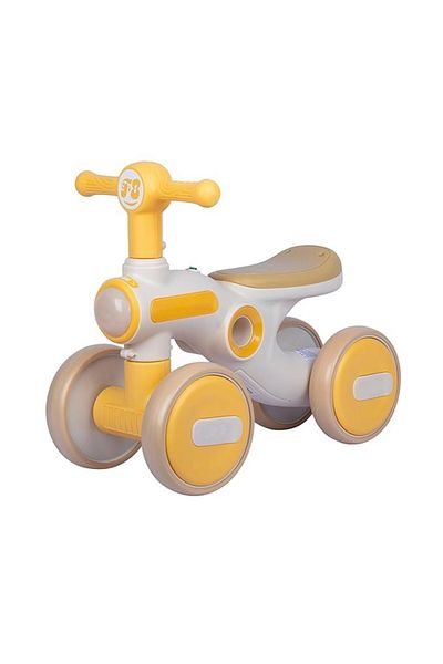 Kardett Yellow balance bike for children with 4 wheels, lights and music, interactive toy type r