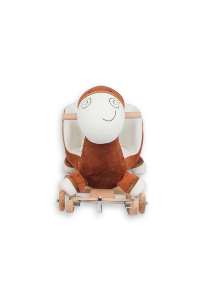 Babyklas Tekerlekli ve Sallanan Peluş Eşek Oyuncak | Kahve
