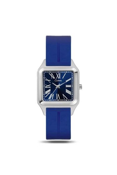 catera Men's watch with silver frame and navy blue strap