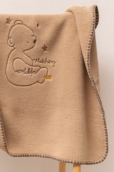 MAHFEL 100% Double Layer Fleece 1St Class Baby & Kids Blanket Brown
