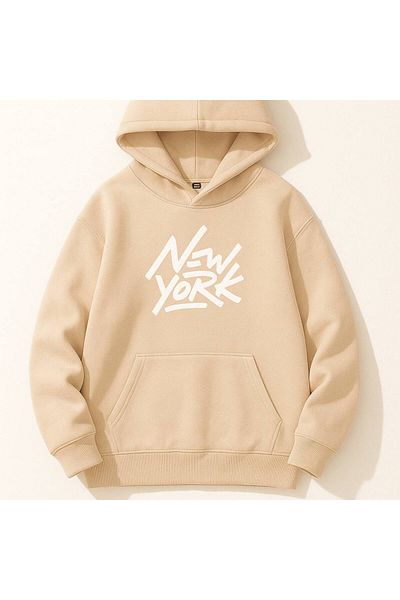 CLASSY.MODA New york written Hooded sweatshirt