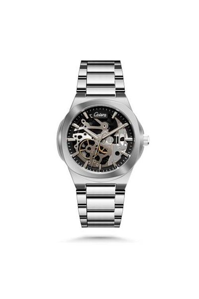 catera Men's Silver Open Dial Watch