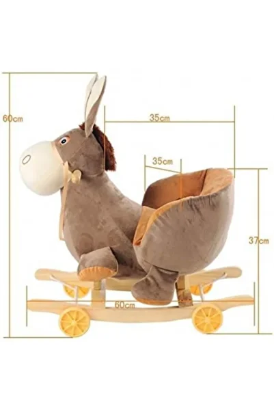 Kardett Musical rocking chair with wheels, sleigh type, plush donkey, 2 in 1, walker