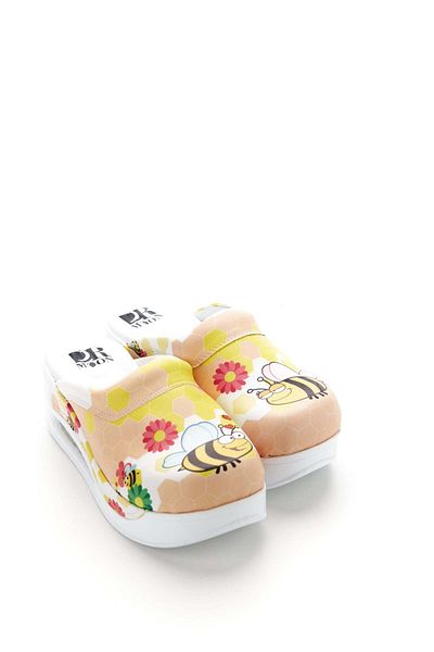 DRMOON Women's orange orthopedic medical clogs Airmax Albinuta