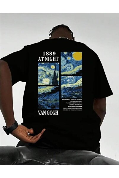 shidumanlar Van Gogh At Night Baskılı Bay/ Oversize T-shirt tshirt