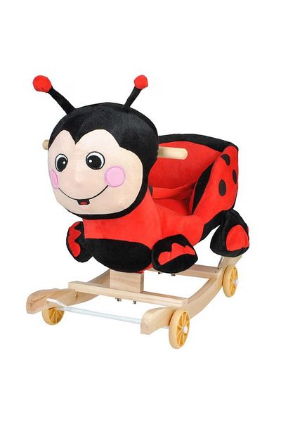 Kardett Ladybug rocking chair for children, with ride-on function, wheeled sled and interactive sounds