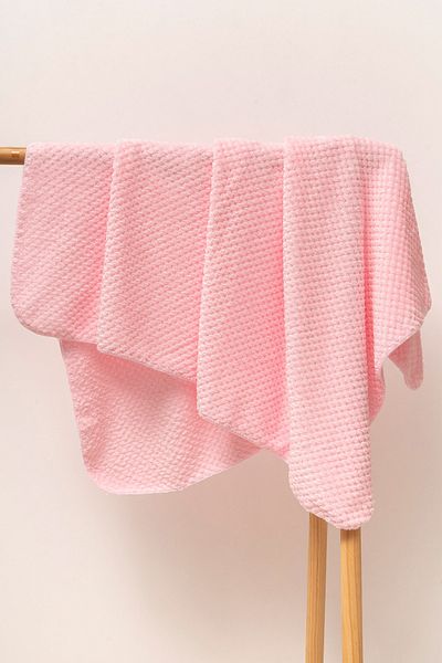 MAHFEL 100% Polar Jacquard Patterned 1St Class Baby & Kids Blanket Pink