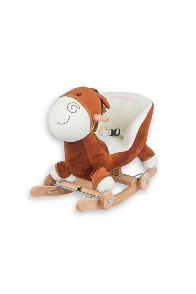Babyklas Tekerlekli ve Sallanan Peluş Eşek Oyuncak | Kahve