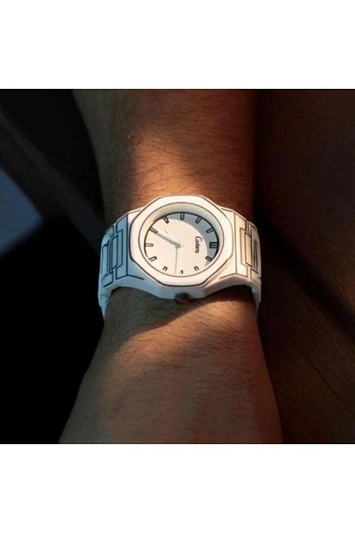 catera Men's watch with white carbon strap