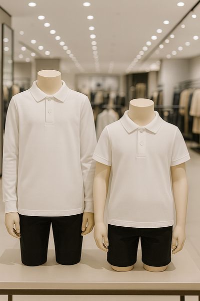 Loule Children's Clothing 100% Cotton Long Sleeve & Short Sleeve 2 Pcs Polo Neck T-Shirt Ol.01.Iv1.003