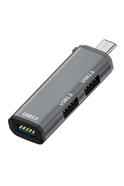 Qozie Type-C 3 Portlu Eş Zamanlı USB Çoklayıcı Hub