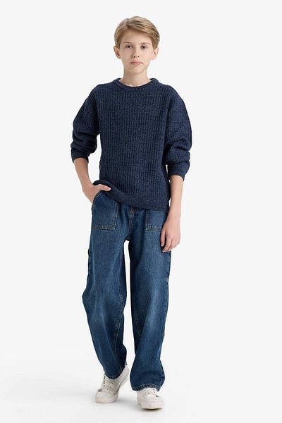 DeFacto Boy's Crew Neck Knitwear Sweater C9468A825Au
