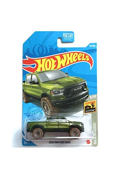 HOT WHEELS Hot Wheels Diecast Car, 2020 Dodge RAM 1500 Rebel, Green, 1:64