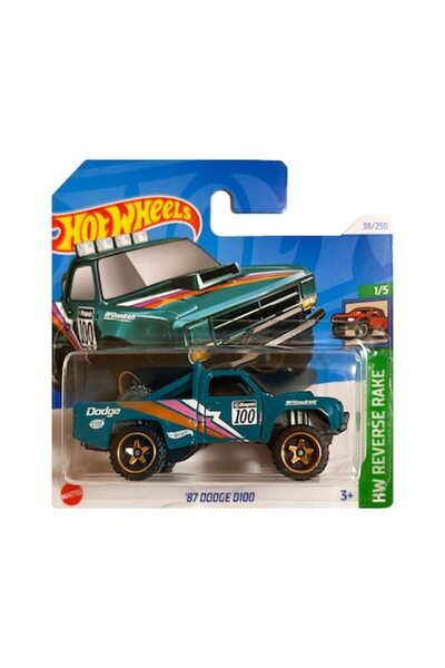 HOT WHEELS Masinuta metalica Hot Wheels, '87 Dodge D100, 1:64, Verde