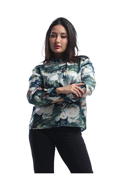SUGA Floral silk shirt