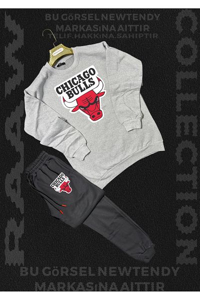 Minikelya Chigago Bulls Crewneck - Shorts Fan Cotton 2 Yarn Set