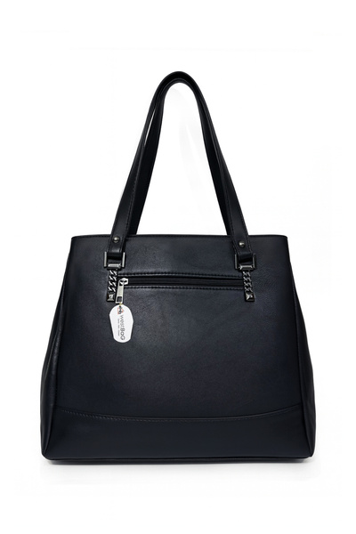 westbag Жіноча чорна шкіряна сумка з двома відділеннями, з пряжкою, для руки та плеча