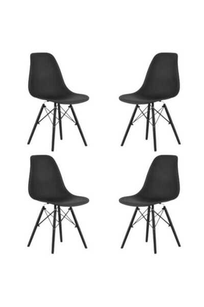 Mercaton Set 4 Scaune Stil Scandinav cu Picioare din Lemn de Fag, Sezut PP, 4...