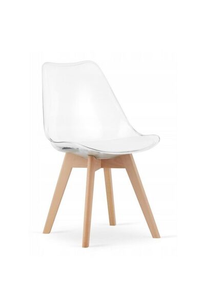 Mercaton Scaun bucatarie/living, Mercaton, Mark, PP, lemn, transparent, 49x42x82.5 cm