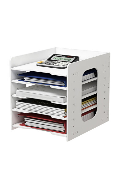 KidLe 5-Tier File Holder Office Desk Organizer Letter Tray A4 Paper Holder Document Storage Rack