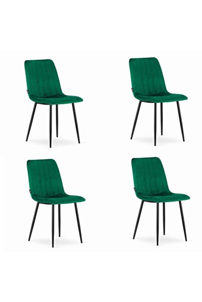 Mercaton Set 4 scaune bucatarie/living, Mercaton, Lava, catifea, metal, verde...