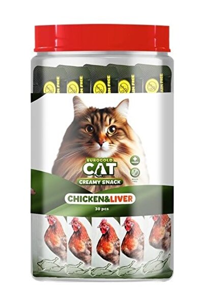EuroGold Tavuk ve Ciğerli Sıvı Kedi Ödülü 15GR 30LU