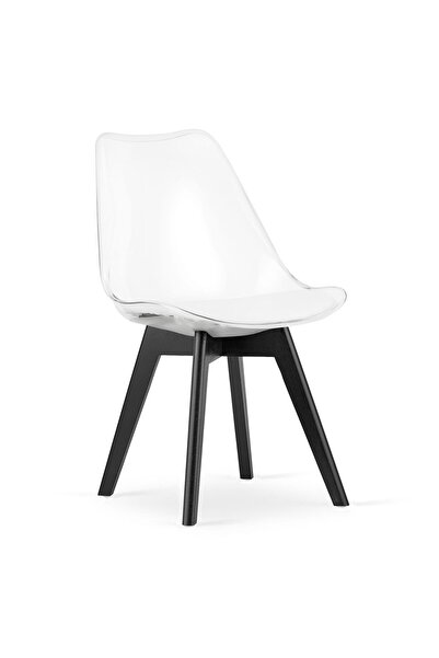 Mercaton Scaun bucatarie/living, Mercaton, Mark, PP, lemn, transparent si neg...