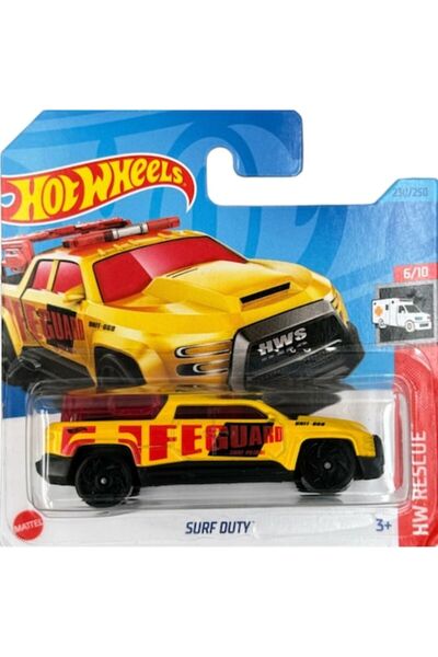 HOT WHEELS Masinuta metalica Hot Wheels, Surf Duty, Colectia 2023, 1:64, Galben