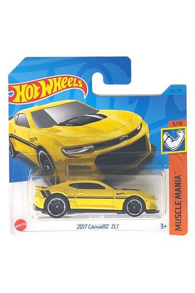 HOT WHEELS Masinuta metalica Hot Wheels, 2017 Camaro ZL1, Galben, 1:64