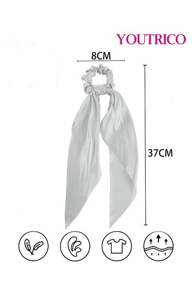 Youtrico 1pcs Satin-bow, long headband with a scrunchie,hair clips,Large hair ties- Gift / Wedding /Birthday