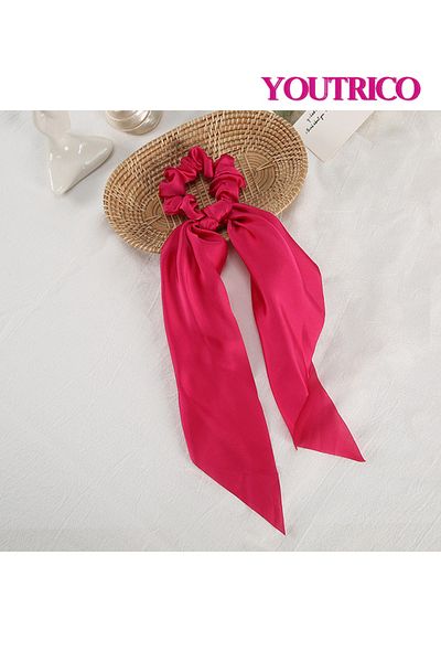Youtrico 1pcs Satin-bow, long headband with a scrunchie,hair clips,Large hair ties- Gift / Wedding /Birthday