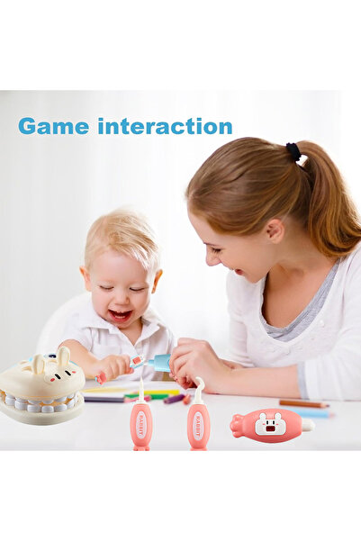 Ma Baby Doctor Kit for Kids, 13 Pieces Medical Dentist Educational Toys with Rabbit Carry Case, Pretend