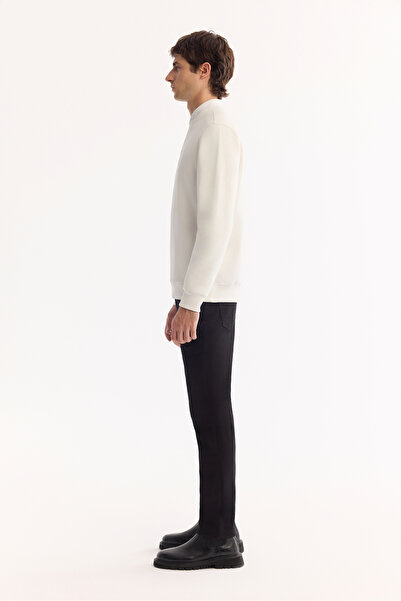 Avva Erkek Beyaz Bisiklet Yaka Pamuklu Şardonlu Baskılı Regular Fit Sweatshirt A52Y1327