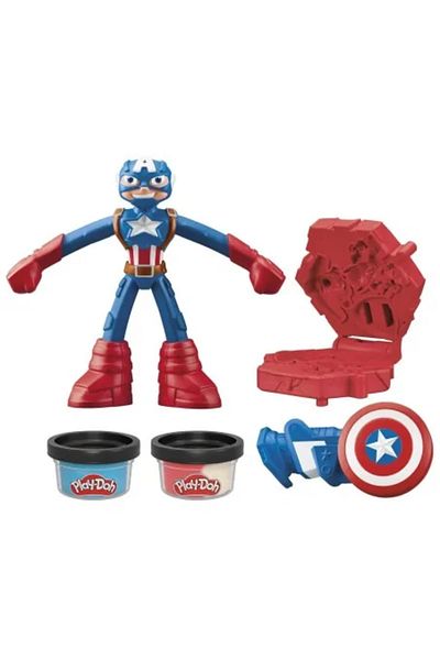 JollyMag PLAY-DOH MARVEL FLEXIBLE FIGURINE WITH ACCESSORIES CAPTAIN AMERICA 10 CM