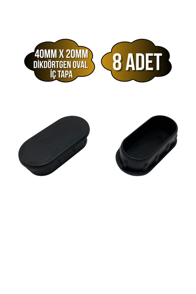 DSYapıAksesuar Oval Demir Profil İç Tapa Geçme Plastik Ayak Geçme Koruma Plas...