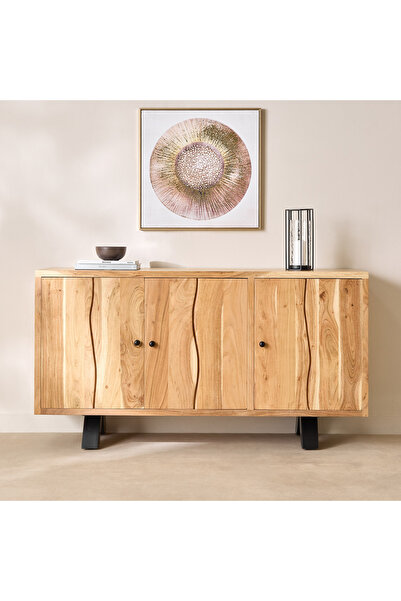 Home Box Arno 3-Door Live Edge Solid Wood Sideboard