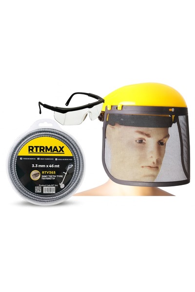 Toptancı Amca OT BİÇME SETİ MİSİNE GÖZLÜK VE MASKE TIRTIKLI MİSİNE 46M 3.3MM ...