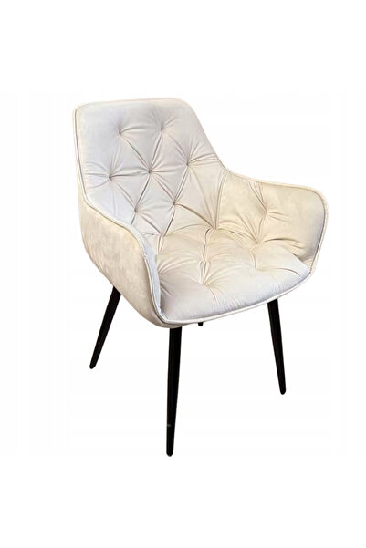 Optim Solution Πολυθρόνα από βελούδο με ψηλή πλάτη και ραμμένο σχέδιο, 55x60x89 cm, μπεζ