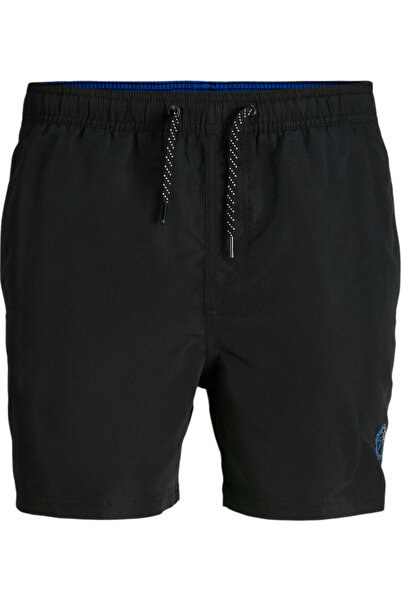 Jack & Jones Σορτς JACK & JONES Fiji Μαγιό Μονόχρωμο - 12225961-Μαύρο
