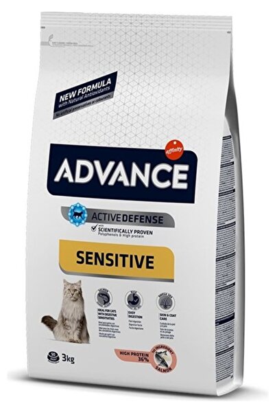 Advance Sensitive Somonlu Yetişkin Hassas Kedi Maması 3 kg