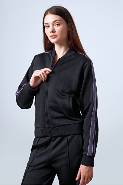 SPORTEMPT Τζακάρ ριγέ Φούτερ - Μαύρο