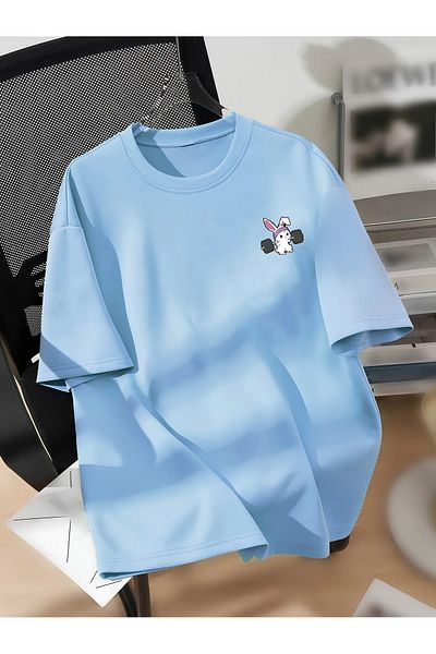 COHERENT Unisex Men/Women Rabbit Custom Printed Oversize Cotton T-Shirt T-Shirt
