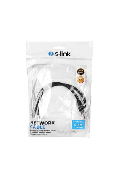 S-LINK Sl-Cat606Bk Cat6 Patch 60cm Cable (Black)