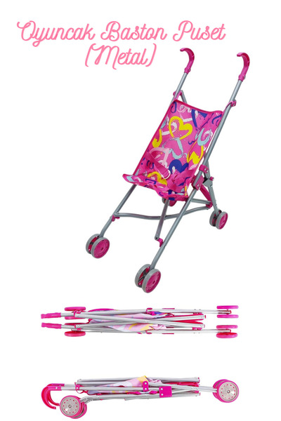 welcomein Oyuncak Katlanabilir Metal Bebek Arabası (Baston Puset)