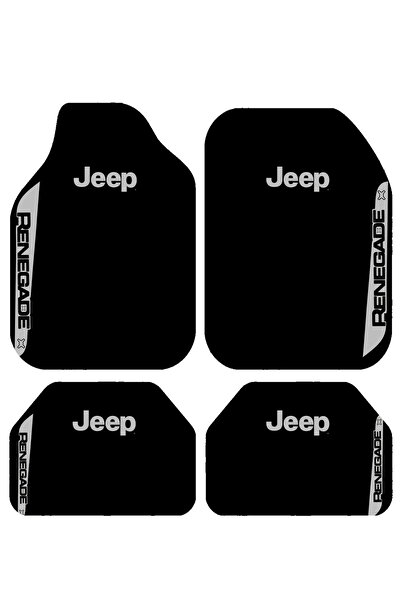 BigArts Home Jeep Renegade Logolu Siyah Dekoratif Oto Paspas Takımı, Universa...