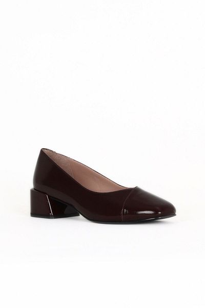 Bueno Shoes Burgundy Wrinkled Patent Leather Women's Heeled Shoes 33Wa7716