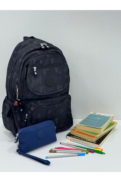 Sanmorris Unisex Water Resistant Crinkle Fabric Backpack with Laptop Compartment and Hanging Pen Holder