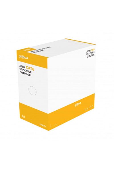 DAHUA Dh-Pfm920-6Un, Cat6 305m, 24Awg 0.53mm, Utp, 100% Copper, Outdoor, Lszh Halogen Free Cable, Black