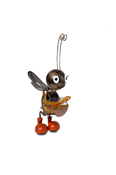 OEM Decoratiune metalica gradina Albina cu borcan de miere 36x20