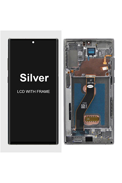 choice2 شاشة AMOLED بإطار فضي لهاتف Note 10 Plus (موديل N975F) بشاشة LCD تعمل...